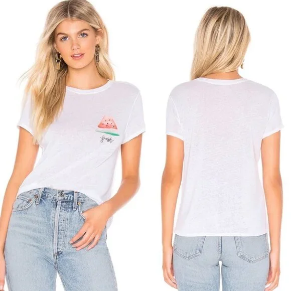 Nwt Free People Fruit Medley Tee‎ White Watermelon Size Large New Tags T-Shirt L - Picture 2 of 5